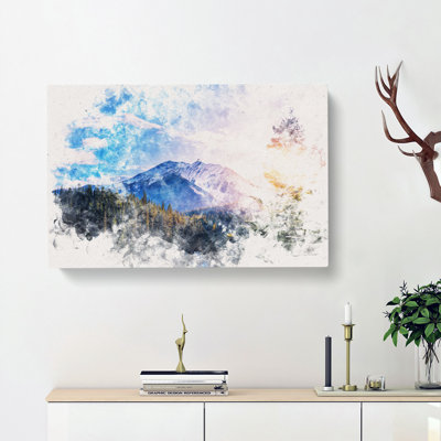 Sunlight over Canada Watercolour - Wrapped Canvas