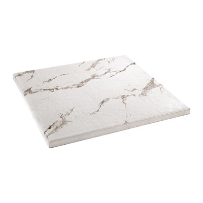 36"x36" Outdoor/Indoor Resin Table Top in Imitation White Marble Color