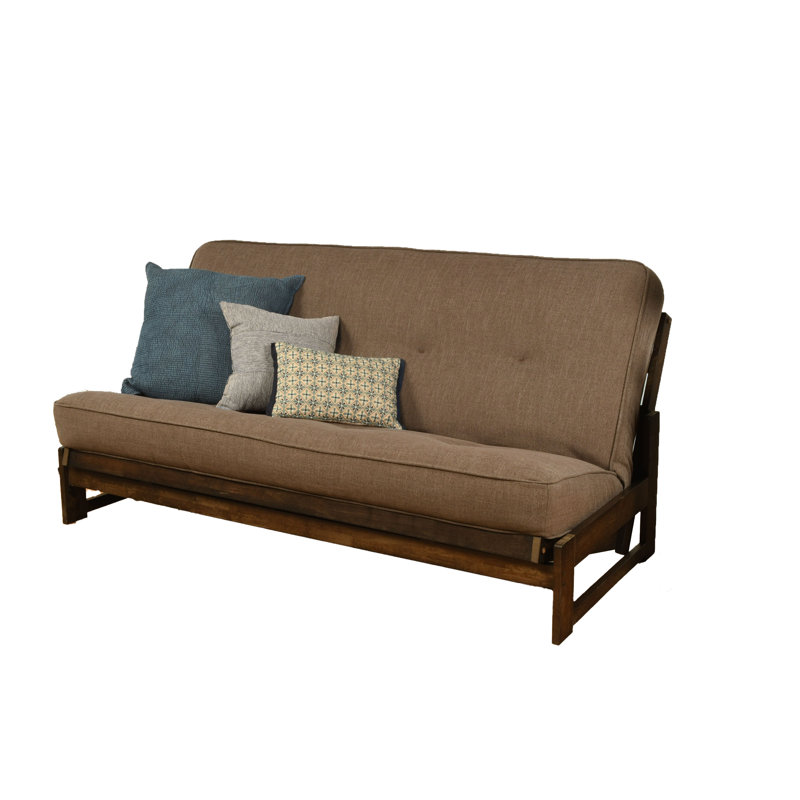 Structure de futon pleine grandeur et matelas 76 po Stratford, Lin cacao