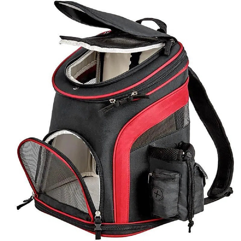 Sac de transport Tucker Murphy Pet Voyager pour chien, chat et chiot - idéal pour les randonneurs, Rouge
