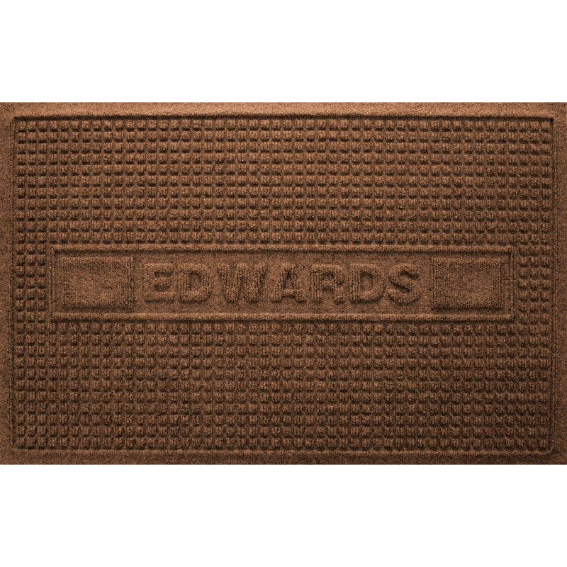 Tapis de porte intérieur personnalisé 23 po x 35 po Waterhog Squares, Marron foncé