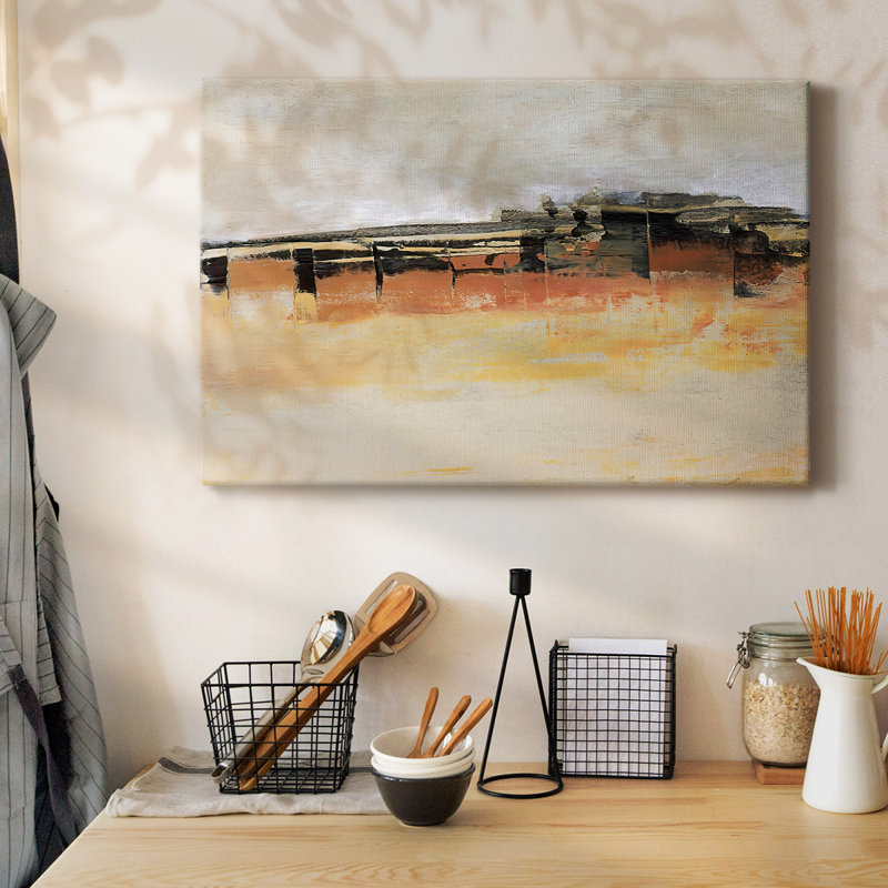 Toile tendue avec châssis Bridges Ochre II, H 32 po x l 48 po