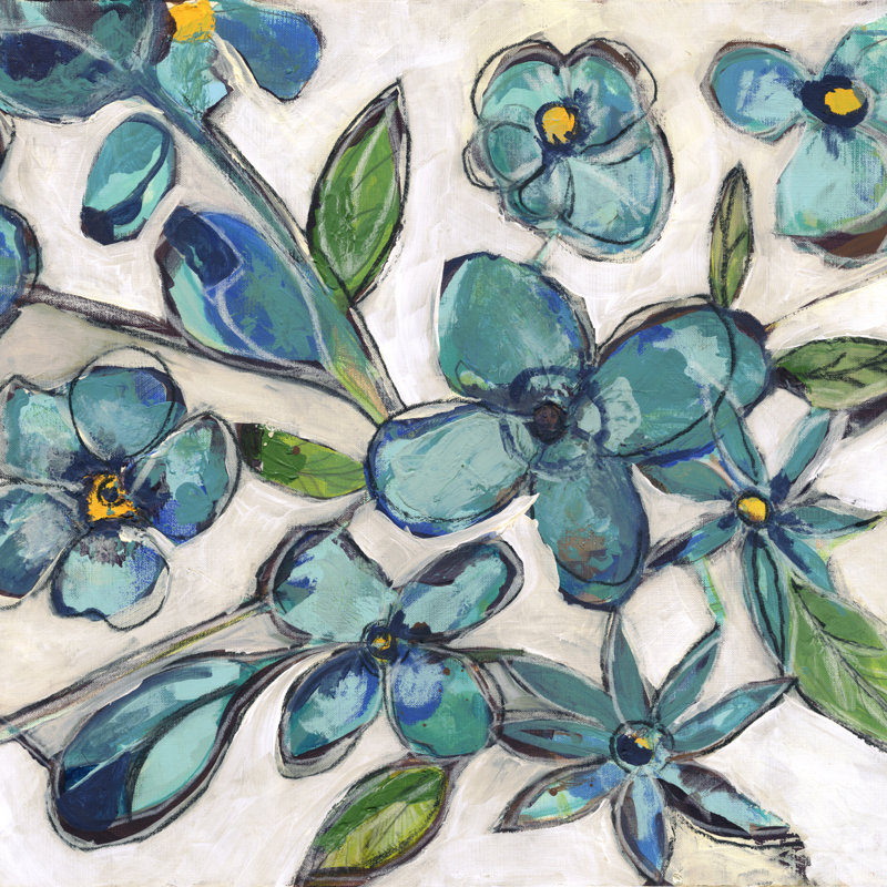 « floral »-impression sur toile tendue carrée