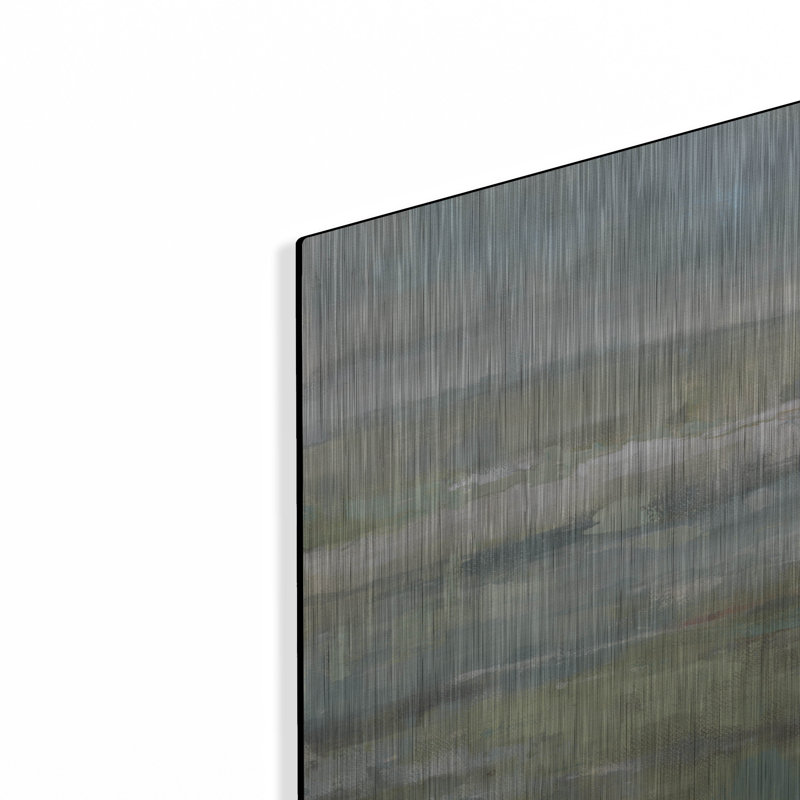Winston Porter «Gray Blue Field» par Danhui Nai, art mural en métal, H 12 po x l 12 po