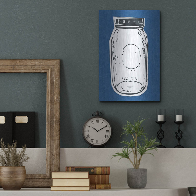 «August Pop® Mason Jar Dark Blue» par August Wood, H 16 po x l 12 po