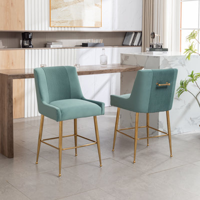 Elian Upholstered Velvet Bar Stool