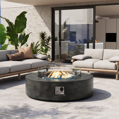 Outdoor Concrete Propane Fire Pit Table