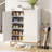 29.52 Inches White & Gold Shoe Cabinet With Doors-1078100757