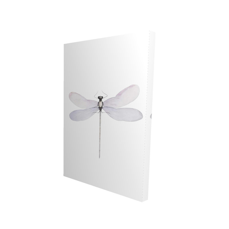Delicate Dragonfly - Insect Gray Canvas Home Decor Art