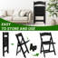 Chaise pliante simple rembourrée en plastique noir-1126831126