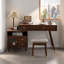 Bureau de coiffeuse 3-en-1 avec miroir basculant éclairé, armoire réglable, tiroirs et tabouret-816848997