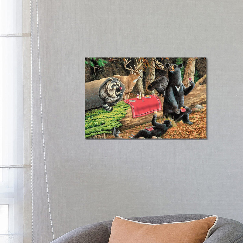 Bear Wine by Bob Schmidt - Wrapped Canvas Gallery-Wrapped Canvas Giclée, 66.04 cm H x 45.72 cm W x 3.175 cm D