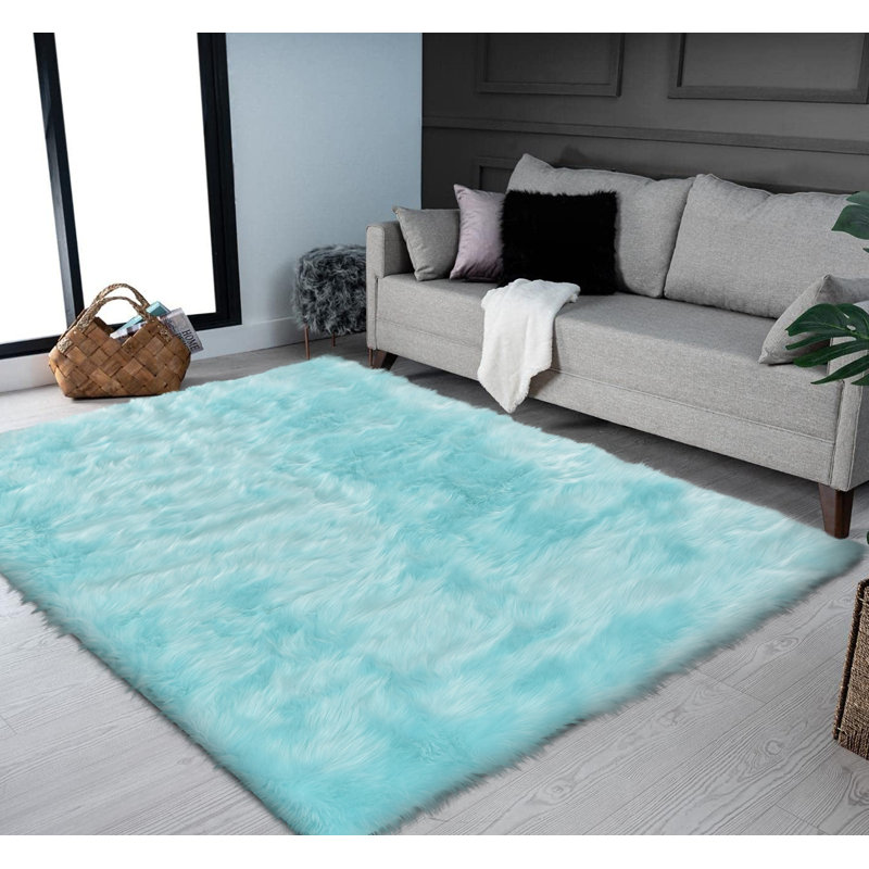 Jeremial Faux Sheepskin Indoor Rug, Rectangle 5' x 6'6"