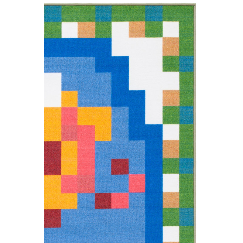 Edrie Performance Machine Washable Geometric Rug, Rectangle 5' x 7'