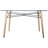 Kamron Rectangle Glass Top Dining Table with Natural Wood Eiffel Base-32036934