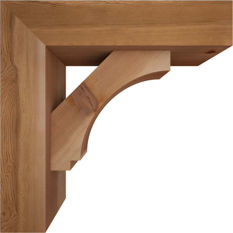 Imperial Block Bracket w/ Offset Brace, 18 x 18, 5 1/2"W Western Red Cedar (Smooth)