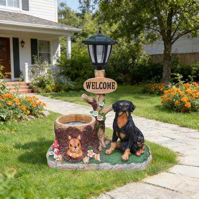 Statue jardinière Rottweiler