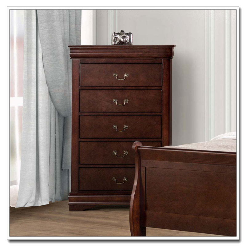 Commode 5 tiroirs, Cerisier
