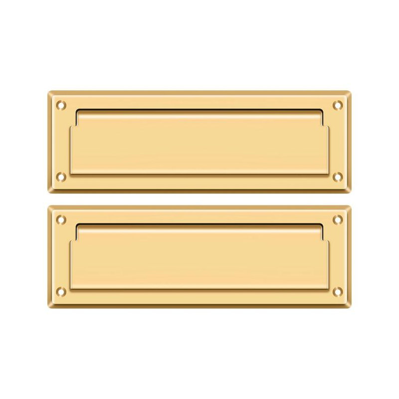9" in x 3" Brass Mail Slot, PVD Polished Brass