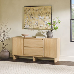 Minimalist 63" 2-Door Sideboard with Beveled Drawers