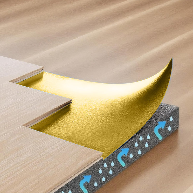 Floor Underlayment 200 sq ft Roll 3mm Vapor Barrier Soundproofing Gold