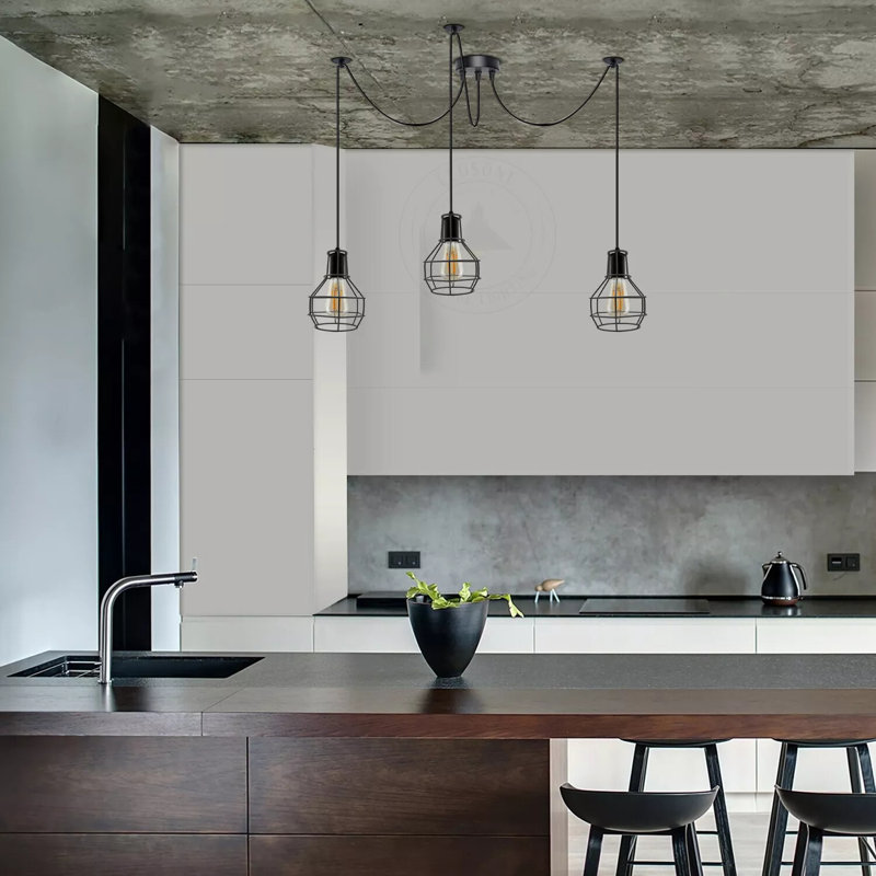 Barner 3 - Light Chandelier, Brushed Copper