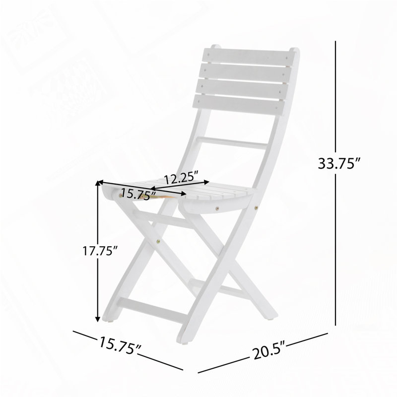 Chaise d'extérieur en bois d'acacia, Blanc