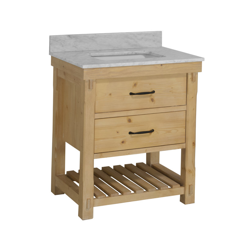 Gola 30'' Single Bathroom Vanity with Carrara Marble Top