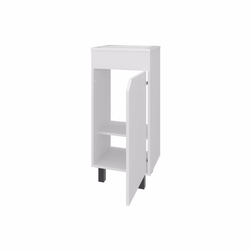 Bathroom Vanity With Integrated Sink, White