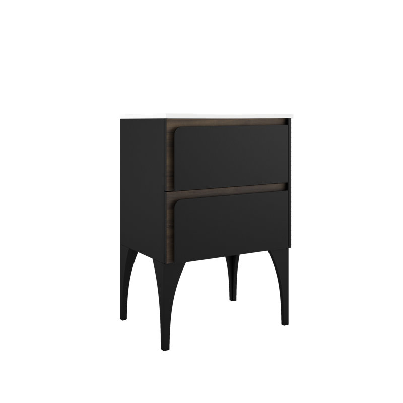 Ensemble de meuble-lavabo simple 24 po Cordoba, Noir / bois