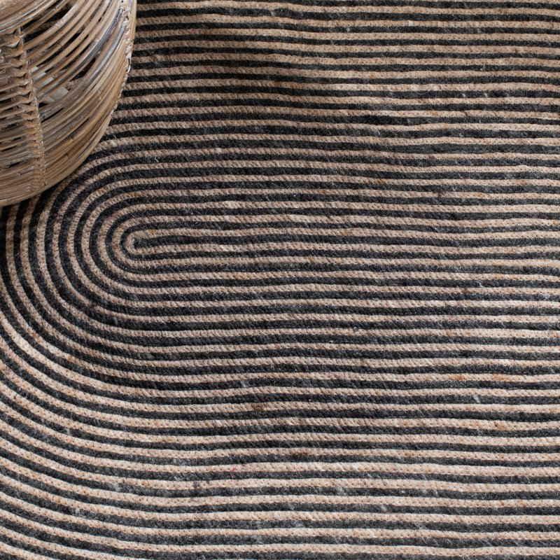 Tapis géométrique tissé à la main 0,6 en laine Copeland, Ovale 5 pi x7 pi