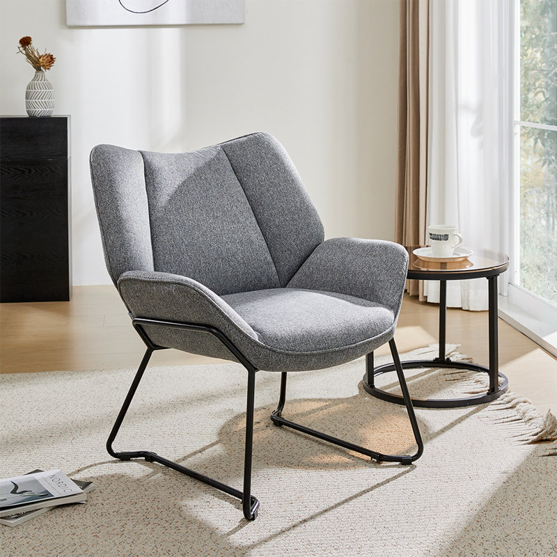 Nygia Upholstered Armchair, Dark Grey