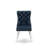 Dallas Parson Dining Room Chairs - Button Tufted Nailhead Trim Navy Blue Polyester Fabric Padded Chairs, Set of 2, Wirebrushed Bright Linen white-888517065