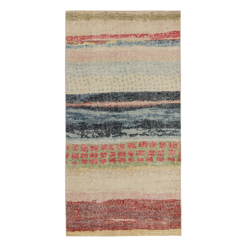 Distressed Homage Wool Abstract Area Rug, Runner 3' x 10'