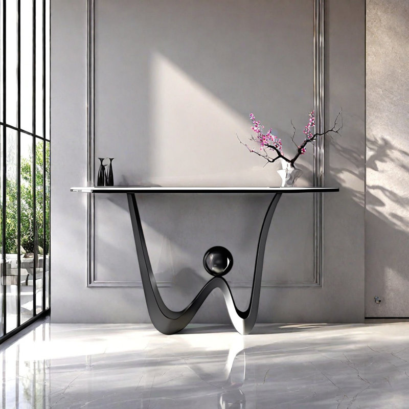 Console Modern Minimalist Art Design, H 33,46 po x l 55,12 po x P 13,78 po, Gris foncé