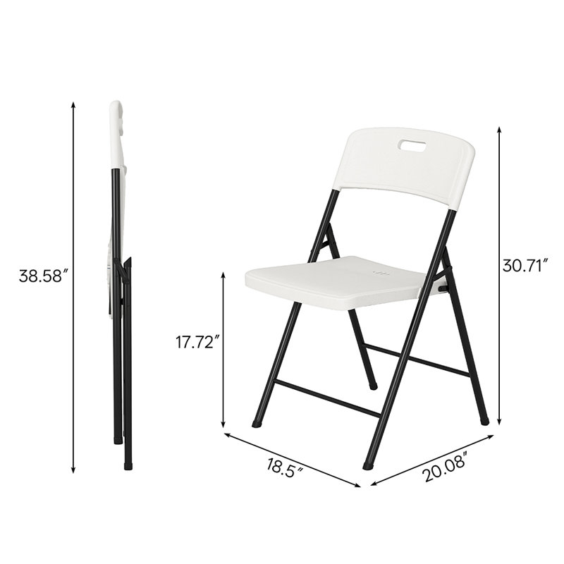 Ensemble de 4 chaises pliantes en plastique
