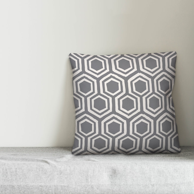Housse de coussin Honeycomb, 16 po x 1 po, Pas de bourre, Gris
