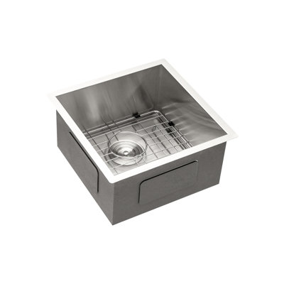 Évier en acier inoxydable encastrable de 13 pouces de calibre 18 et facile à nettoyer, guide d'eau en forme de X, avec gabarit de drainage, cuve simple 304, nettoyage, égouttoir, support de séchage et guide d'installation
