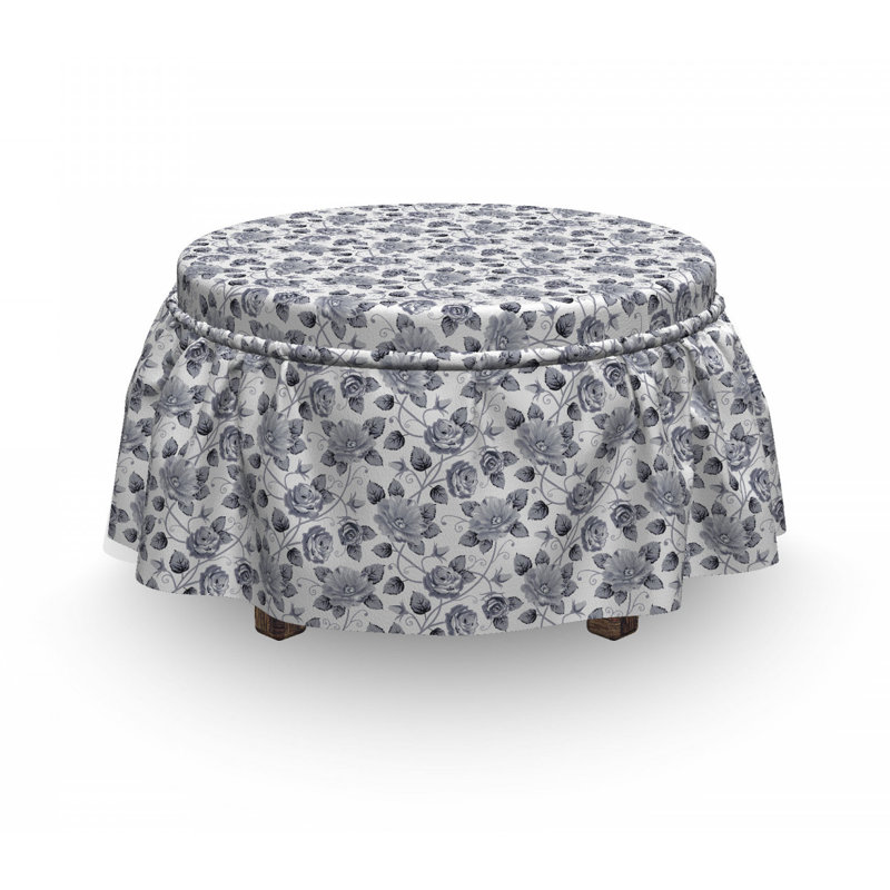 Housse pour repose-pieds romatic roses