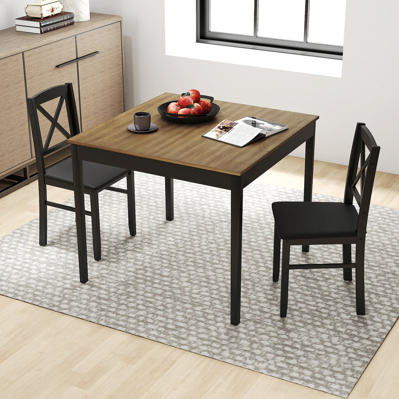 Dining Set, Black, Brown/Black