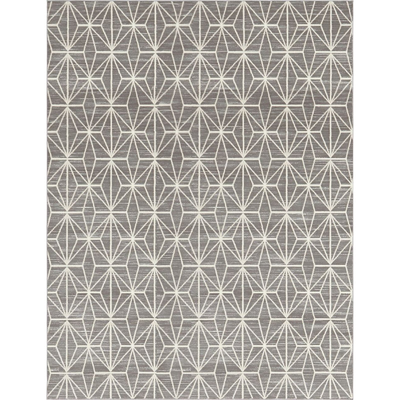 Tapis géométrique gris / beige Heights, Rectangle 8 pi x 10 pi