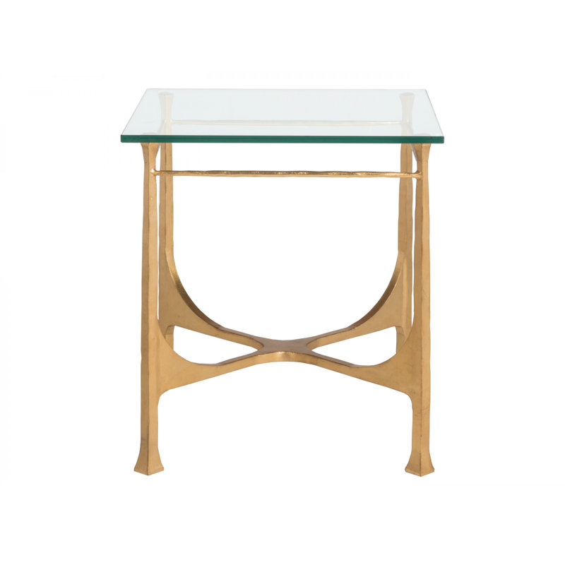 Metal Designs Bruno Square End Table, Gold Leaf