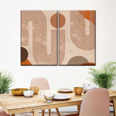 Boho abstrait 4 pièces