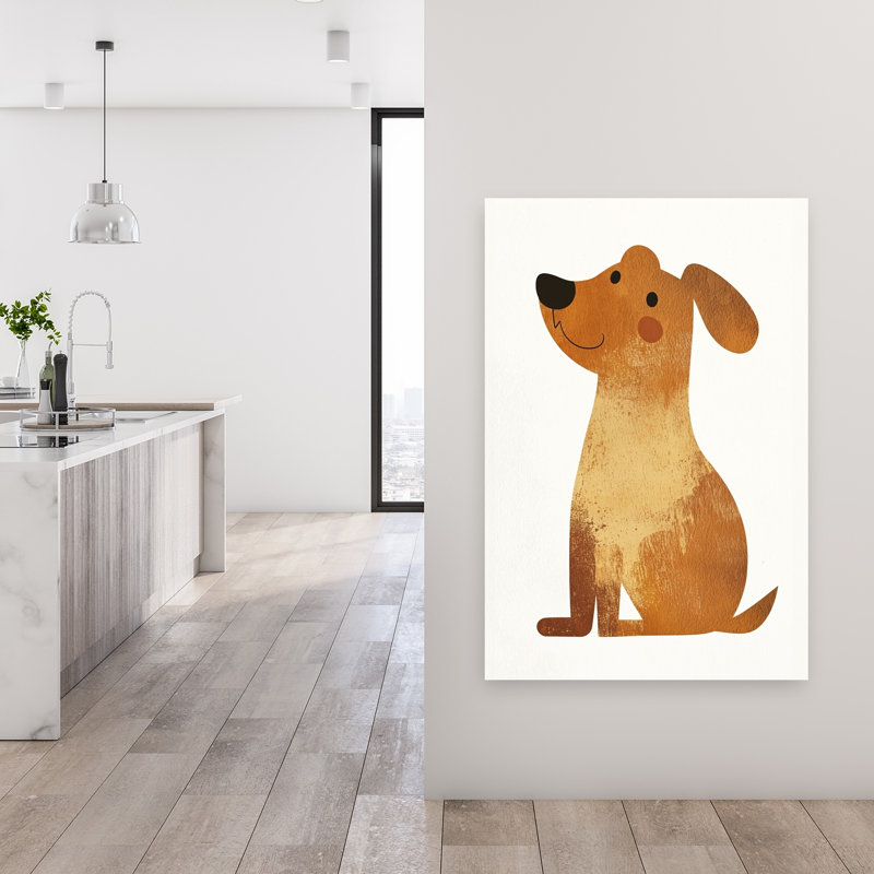 «Sweet Sitting Dog», impression d'art mural minimaliste, H 48 po x l 32 po