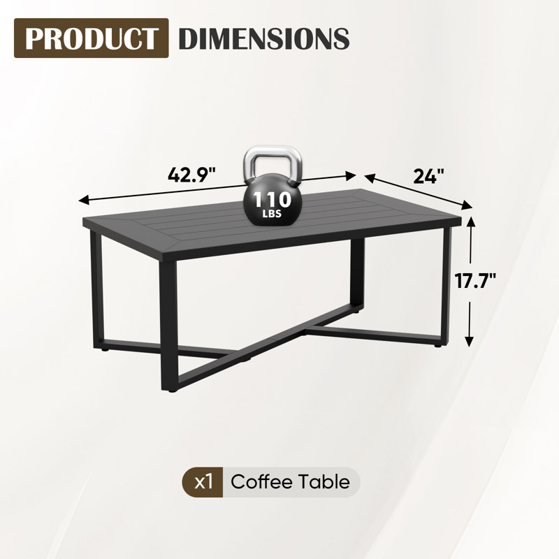 Table basse d'extérieur en aluminium