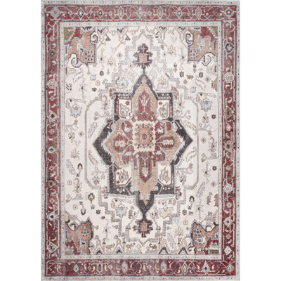Tapis médaillon traditionnel lavable à la machine Miley SpinClean