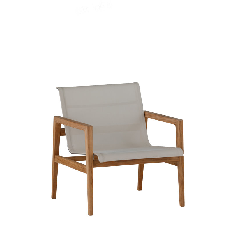 Coast Patio Lounge Chair, Natural Teak Frame/Canvas Sling