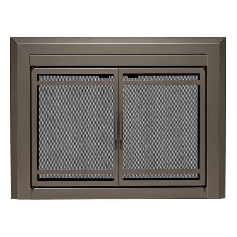 Cabinet Steel Fireplace Door, 33.03" H x 37.52" W x 1.81" D, Oil Rubbed Bronze
