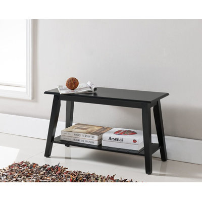 Rutledge Wood Bench with Storage Shelf for Entryway Bathroom Bedroom