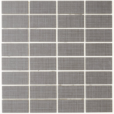 1" x 3" Ceramic Mosaic Tile in Modern Text Medium Gray